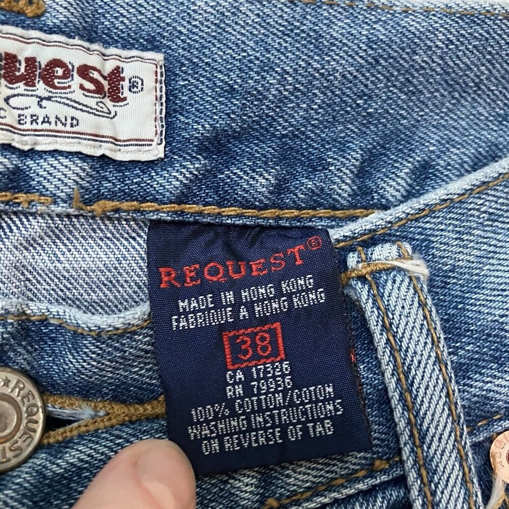 Vintage Request Jeans 2000s 90s 36" Blue Straight Leg Denim Dad Mom Y2K - Picture 4 of 10